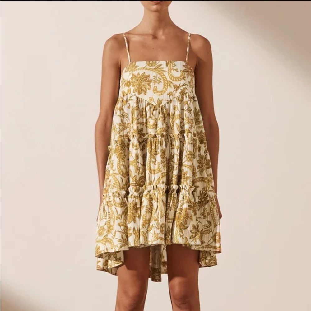 Shona Joy Saffron Tiered Mini Dress